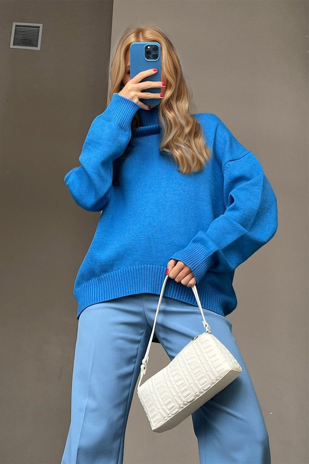 Basic Bae Turtleneck Dropped Shoulder Long Sleeve Sweater STYLE SOURCE