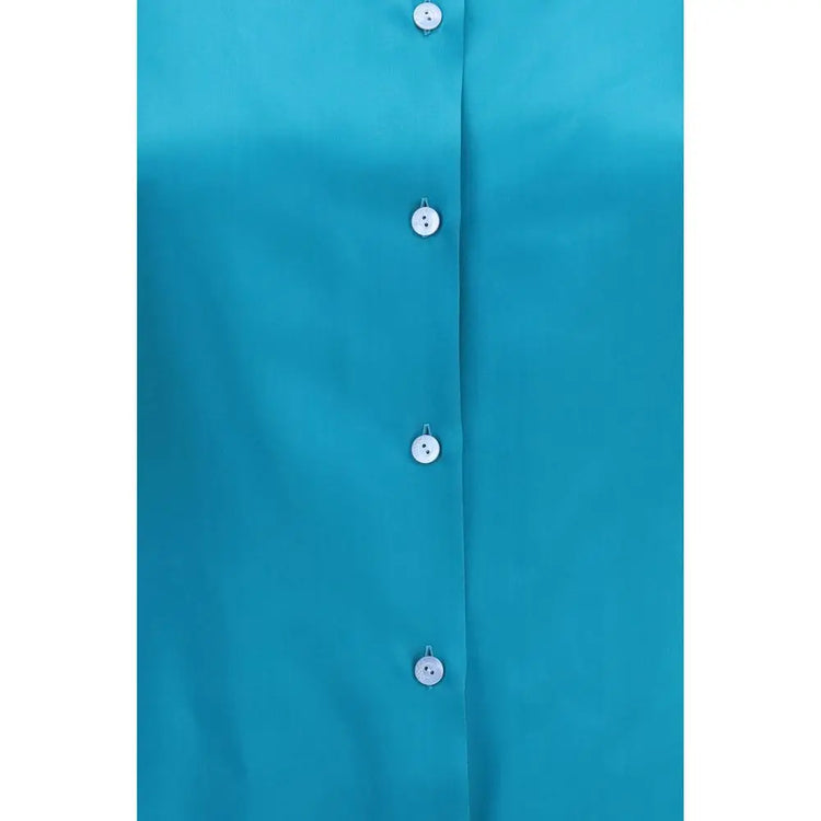 Gucci Blue Silk Dress Shirt STYLE SOURCE