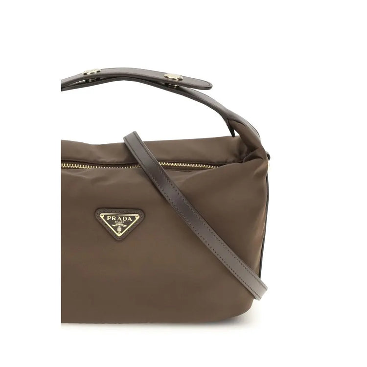 Prada Brown Recycled Polyamide Shoulder Bag Prada