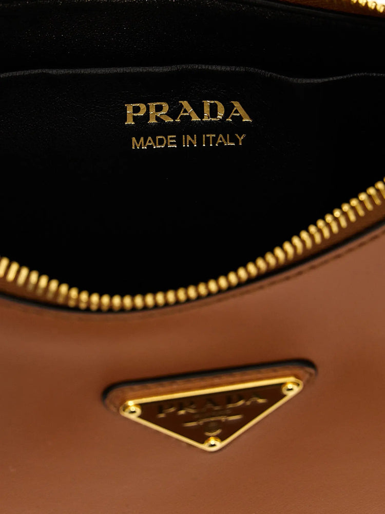 Prada Brown Calfskin Shoulder Bag STYLE SOURCE
