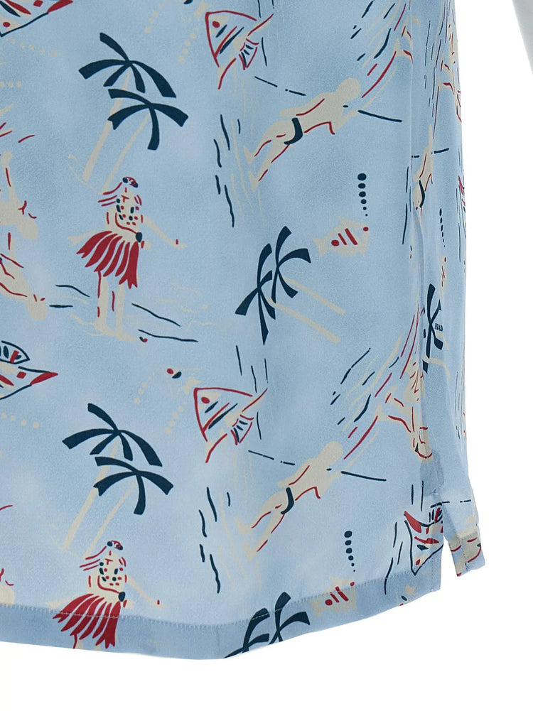 Prada Blue Viscose Blouse STYLE SOURCE