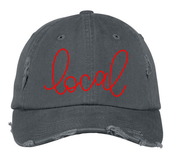Local Distressed Embroidered Hat STYLE SOURCE