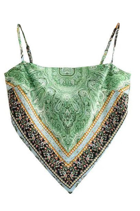 Cropped scarf tank top STYLE SOURCE