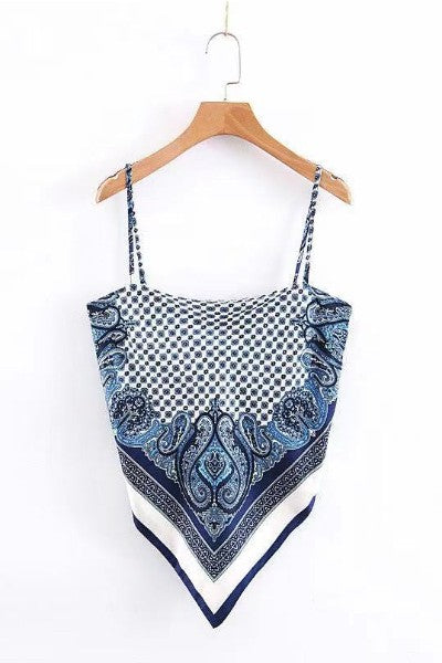 Cropped scarf tank top STYLE SOURCE