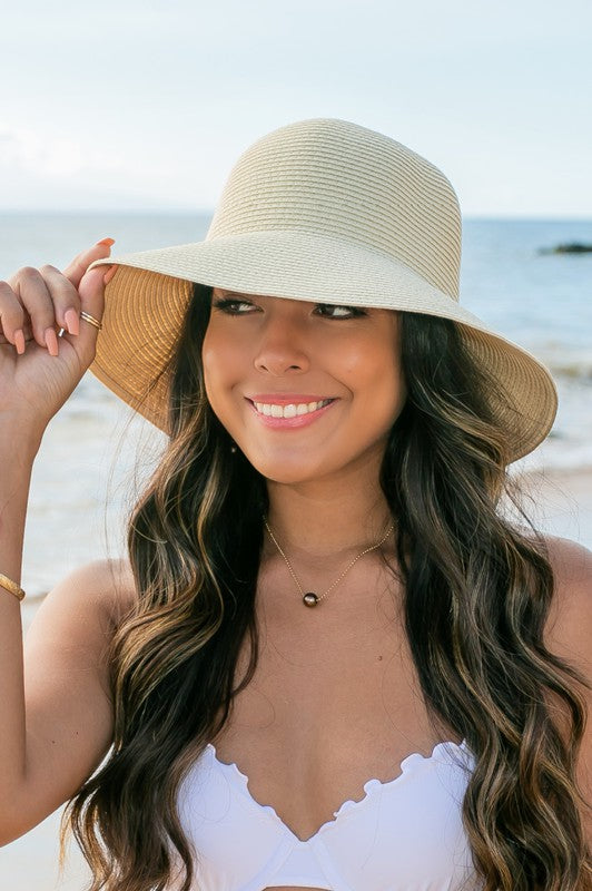 Bow Back Straw Bucket Hat STYLE SOURCE