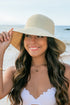 Bow Back Straw Bucket Hat STYLE SOURCE