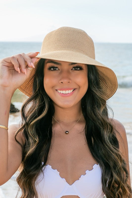 Bow Back Straw Bucket Hat STYLE SOURCE