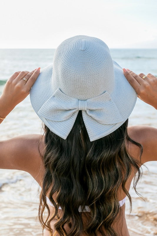 Bow Back Straw Bucket Hat STYLE SOURCE