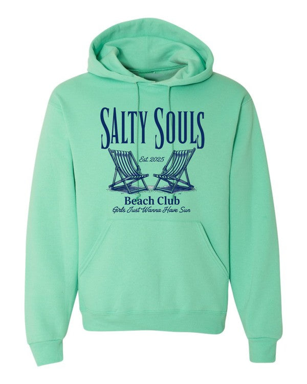 Salty Souls Beach Club Hoodie Sweatshirt STYLE SOURCE