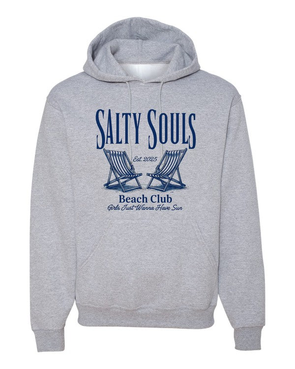 Salty Souls Beach Club Hoodie Sweatshirt STYLE SOURCE