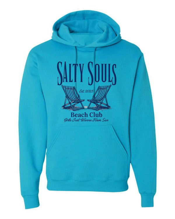 Salty Souls Beach Club Hoodie Sweatshirt STYLE SOURCE