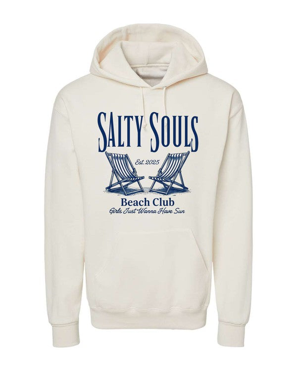 Salty Souls Beach Club Hoodie Sweatshirt STYLE SOURCE
