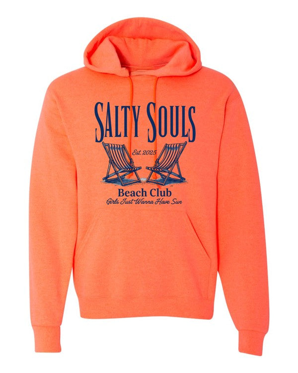 Salty Souls Beach Club Hoodie Sweatshirt STYLE SOURCE