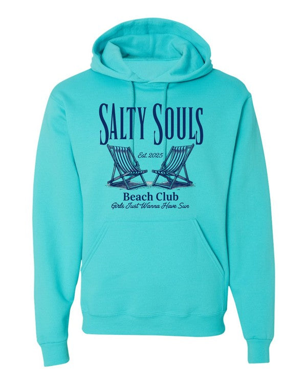 Salty Souls Beach Club Hoodie Sweatshirt STYLE SOURCE