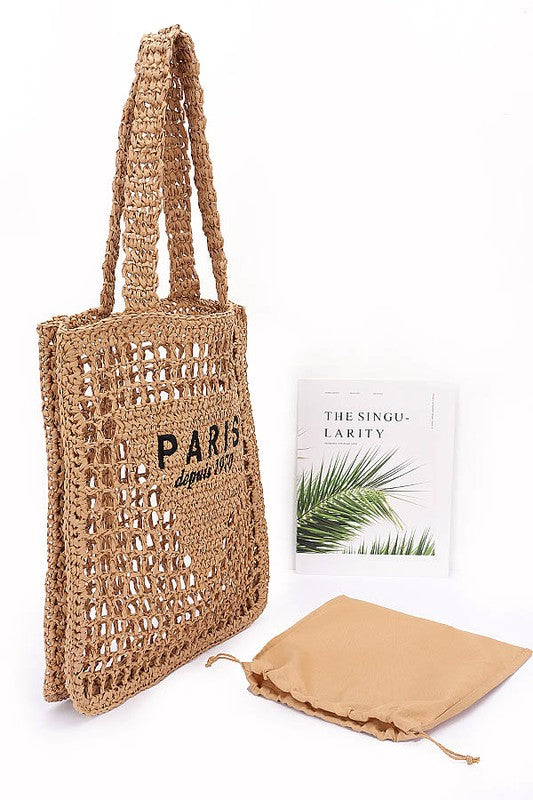 Paris Open Crochet Straw Summer Tote STYLE SOURCE