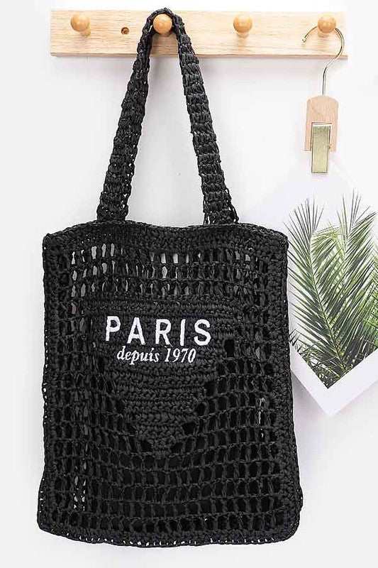 Paris Open Crochet Straw Summer Tote STYLE SOURCE