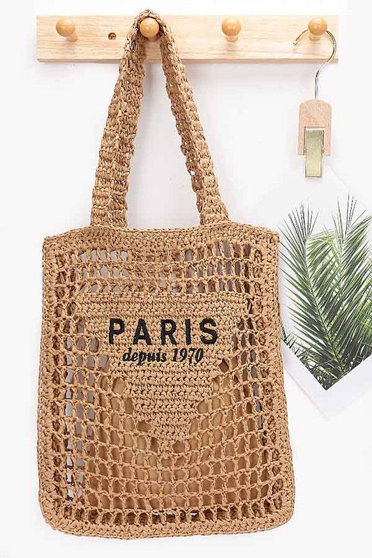 Paris Open Crochet Straw Summer Tote STYLE SOURCE