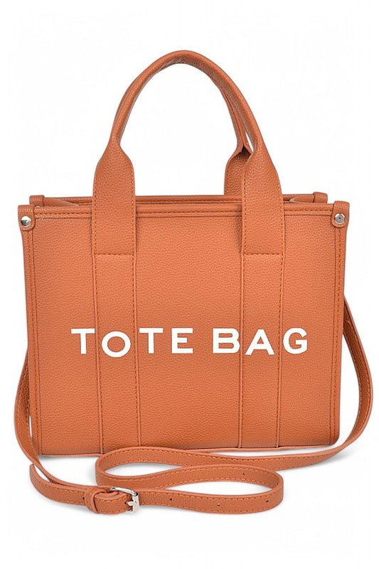 Faux Leather Small Fashion Tote Bag STYLE SOURCE