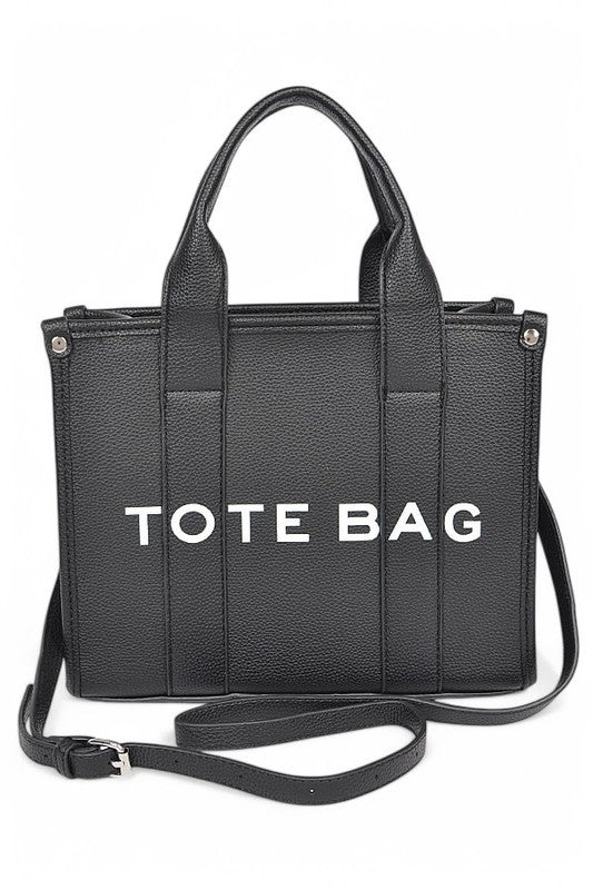 Faux Leather Small Fashion Tote Bag STYLE SOURCE