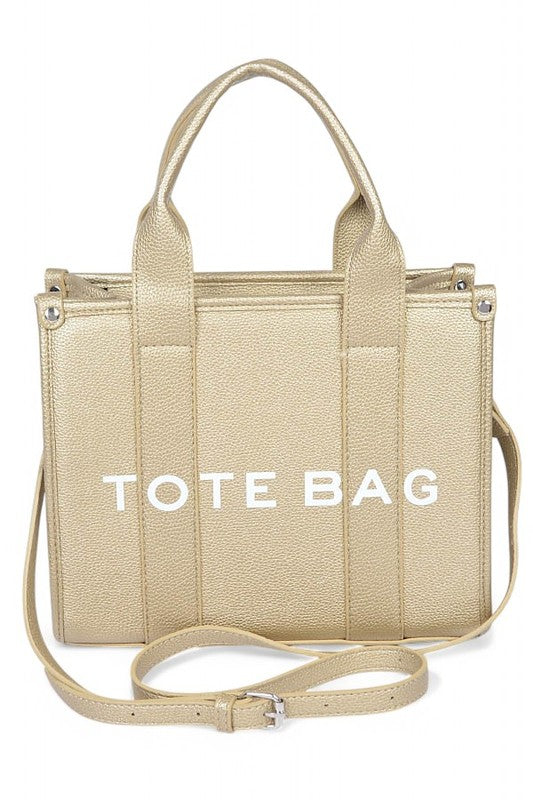 Faux Leather Small Fashion Tote Bag STYLE SOURCE