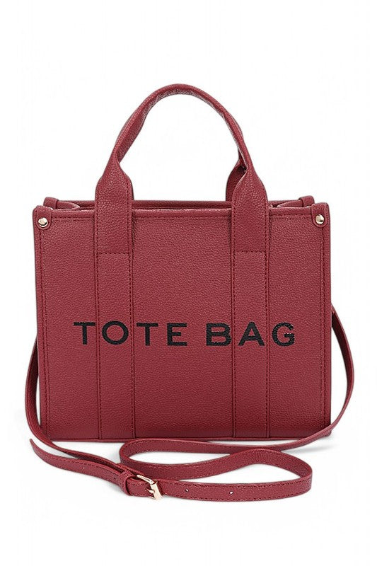 Faux Leather Small Fashion Tote Bag STYLE SOURCE