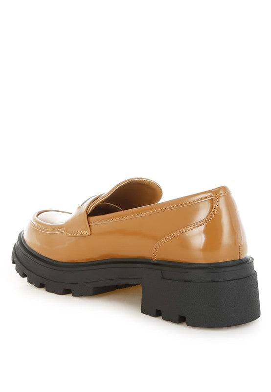 Gleam Stride Faux Leather Chunky Loafers STYLE SOURCE
