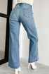 Dusk Blue Multi Button Waist Wash Straight Leg Jeans STYLE SOURCE
