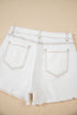 White Raw Hem High Waist Denim Shorts STYLE SOURCE