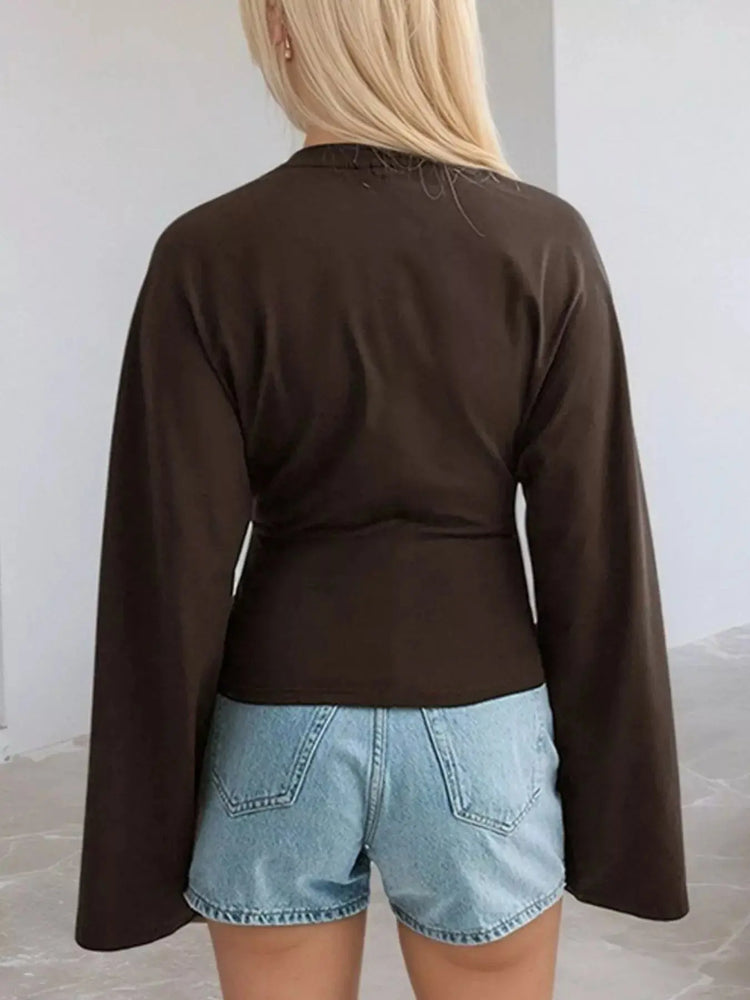 Full Size Round Neck Long Sleeve T-Shirt Plus Size STYLE SOURCE