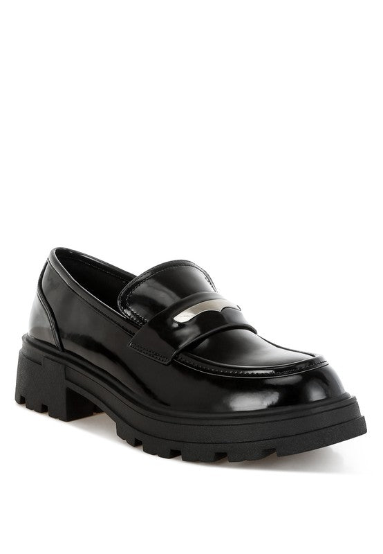 Gleam Stride Faux Leather Chunky Loafers STYLE SOURCE