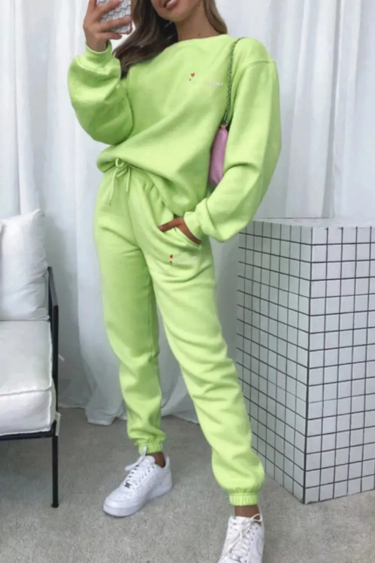 Round Neck Sweatshirt and Joggers Set STYLE SOURCE