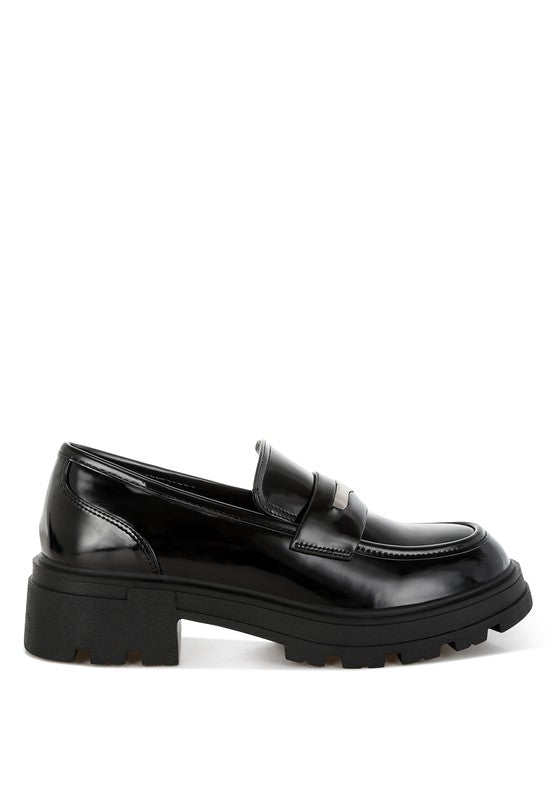 Gleam Stride Faux Leather Chunky Loafers STYLE SOURCE