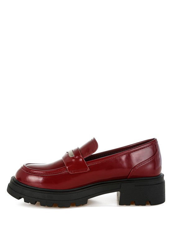 Gleam Stride Faux Leather Chunky Loafers STYLE SOURCE