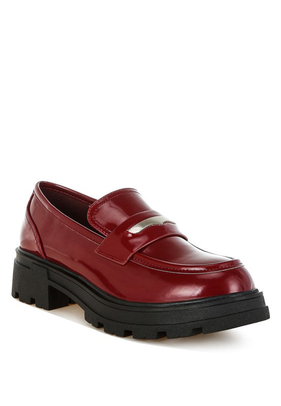 Gleam Stride Faux Leather Chunky Loafers STYLE SOURCE