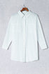 Button-Up Longline Shirt with Breast Pockets STYLE SOURCE