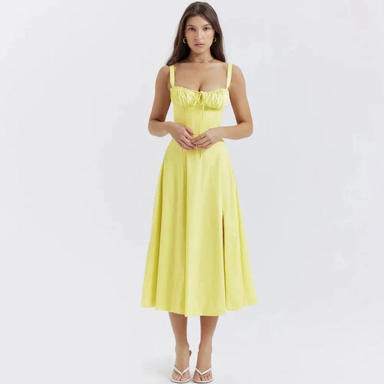 suninheart Elegant A Line Midi Dress Sexy STYLE SOURCE