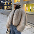 Women's Iconic Street Fashion Week Luxury Brand Gardient Cropped Faux Fur Coat for Winter 2023 STYLE SOURCE