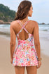 Multicolour Floral Print Twisted Spaghetti Strap Swim Dress with Panty STYLE SOURCE