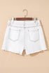 White Raw Hem High Waist Denim Shorts STYLE SOURCE