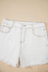 White Raw Hem High Waist Denim Shorts STYLE SOURCE