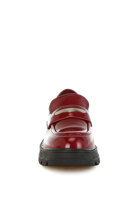 Gleam Stride Faux Leather Chunky Loafers STYLE SOURCE