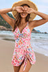 Multicolour Floral Print Twisted Spaghetti Strap Swim Dress with Panty STYLE SOURCE