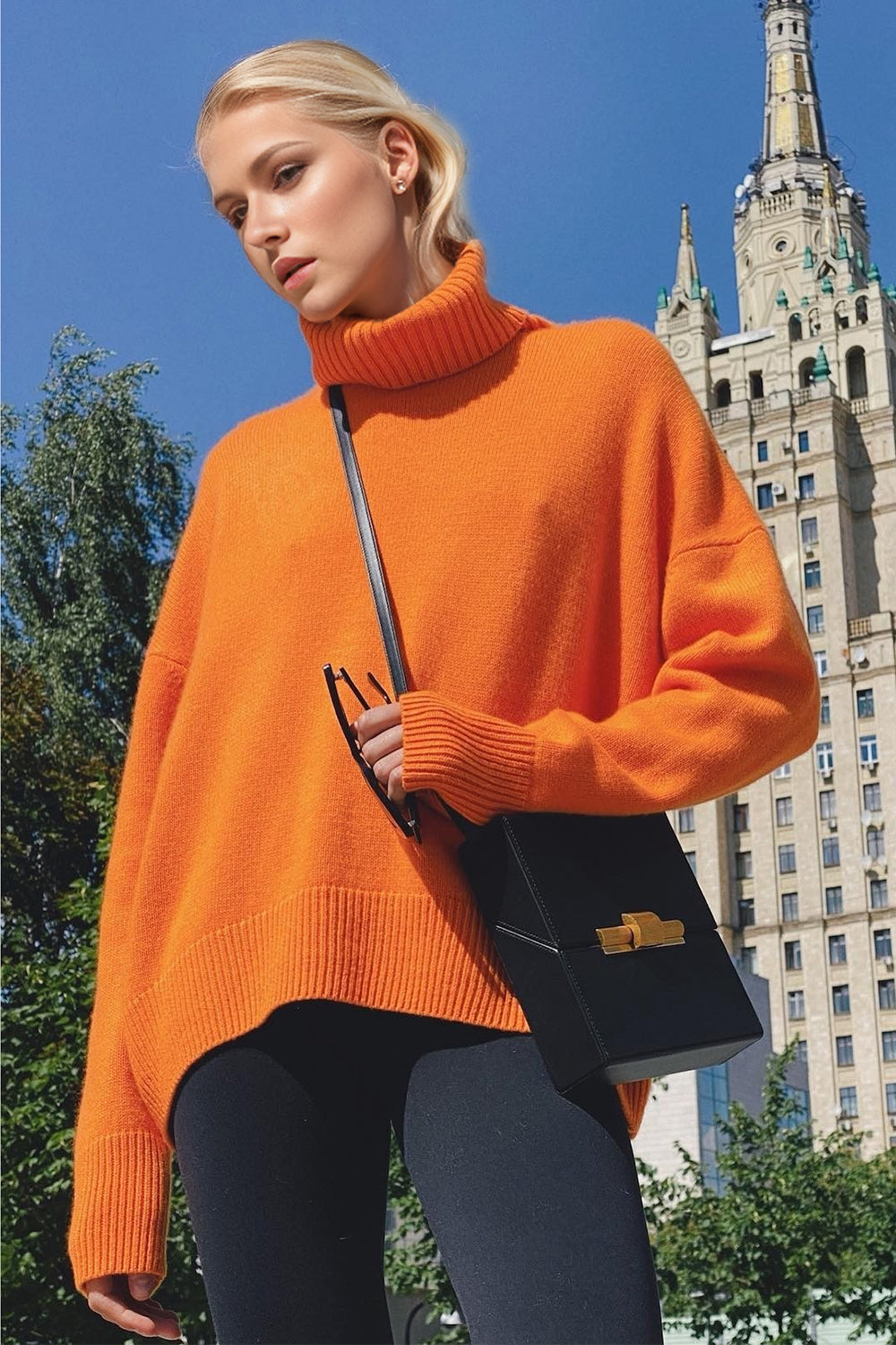 Basic Bae Turtleneck Dropped Shoulder Long Sleeve Sweater STYLE SOURCE