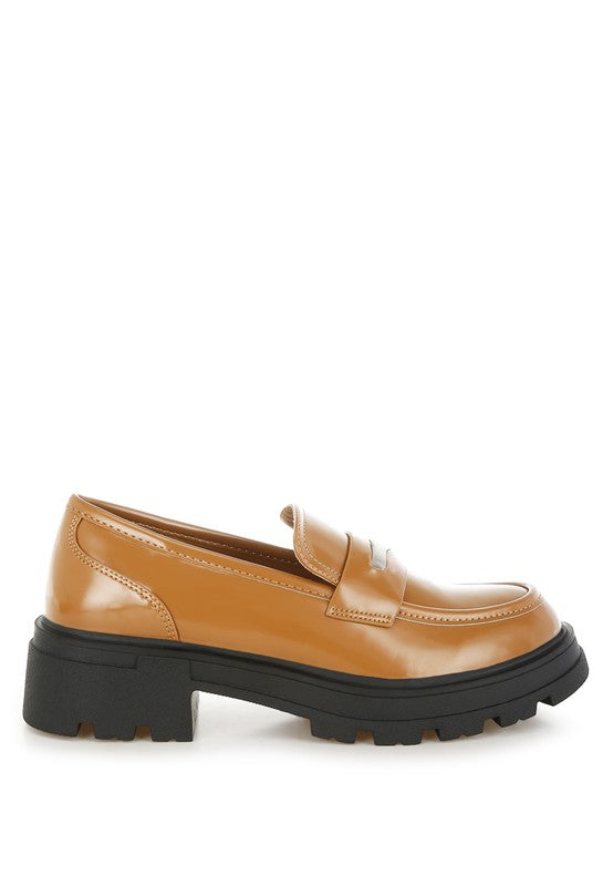 Gleam Stride Faux Leather Chunky Loafers STYLE SOURCE