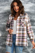 Plaid Button Front Shirt Jacket with Breast Pockets STYLE SOURCE
