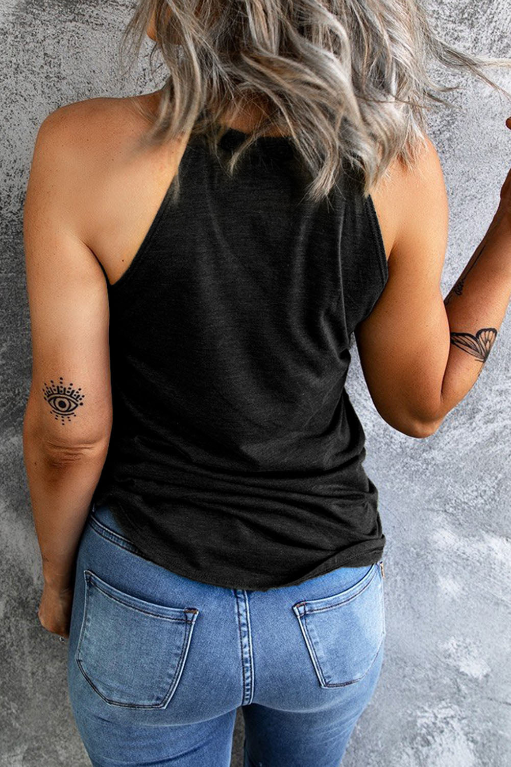 Graphic Grecian Neck Tank STYLE SOURCE