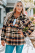Plaid Button Front Shirt Jacket with Breast Pockets STYLE SOURCE