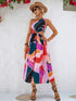 Printed Cutout One-Shoulder Sleeveless Dress STYLE SOURCE