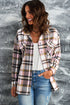 Plaid Button Front Shirt Jacket with Breast Pockets STYLE SOURCE