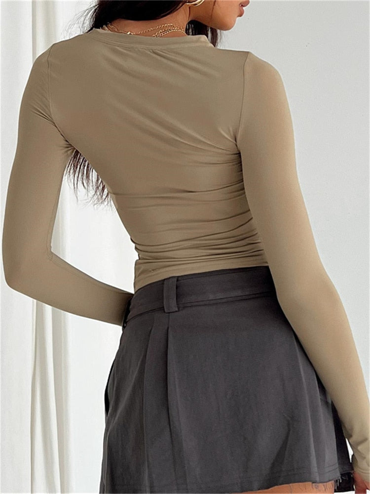 CHRONSTYLE Women Casual Long Sleeve & Base Tees Top STYLE SOURCE